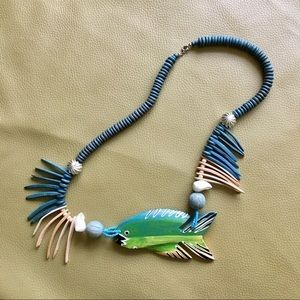 Vintage Wooden Fish Necklace